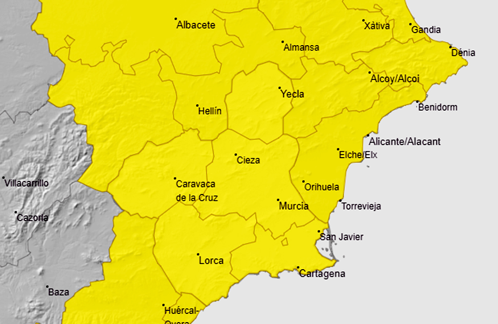 La Regin, en alerta amarilla por lluvia y tormentas